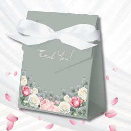 Caixinha De Lembrancinhas Chá de fraldas de Rosas de Jardim de Vintage Verde