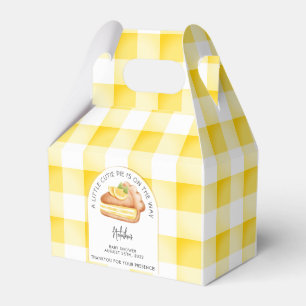 Caixinha De Lembrancinhas Chá de fraldas de Xadrez de Gingham Amarelo Pequen
