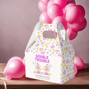 Caixinha De Lembrancinhas Chá de fraldas Duplo Trouble Twin Girls