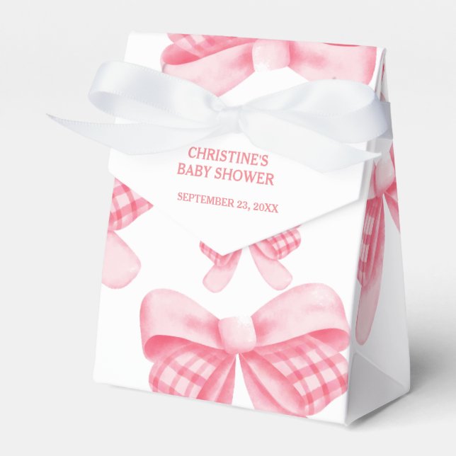 Caixinha De Lembrancinhas Chá de fraldas Elegante e Arco Rosa (Frente)