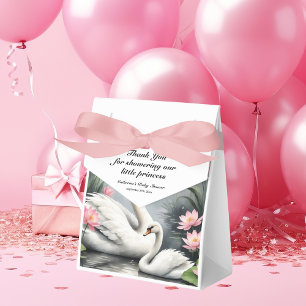 Caixinha De Lembrancinhas Chá de fraldas Floral do Lago Swan Pink Lotus