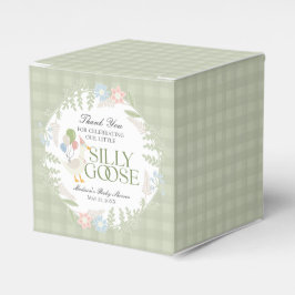 Caixinha De Lembrancinhas Chá de fraldas Floral Gingham de Ganso Bobo Verde