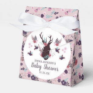 Caixinha De Lembrancinhas Chá de fraldas floral malva da menina da cabeça