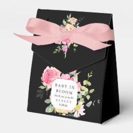 Caixinha De Lembrancinhas Chá de fraldas Floral Obrigado A Aquarela Preta