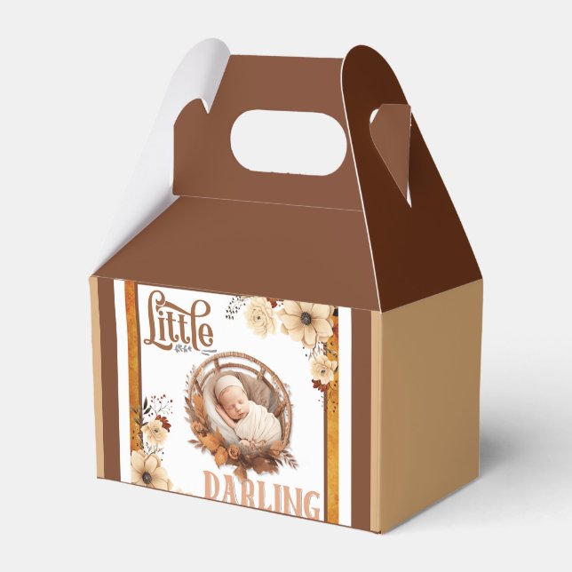 Caixinha De Lembrancinhas Chá de fraldas Floral Rustic Boho (Frente)