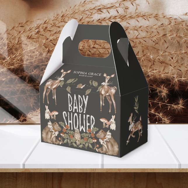 Caixinha De Lembrancinhas Chá de fraldas Florestal de inverno Elegante (Criador carregado)