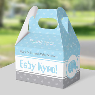 Caixinha De Lembrancinhas Chá de fraldas Gable Box com Elefante - Baby Boy