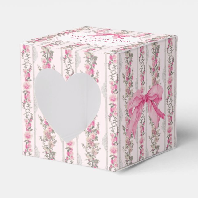 Caixinha De Lembrancinhas Chá de fraldas GIft de Shack de Arco rosa (Frente)