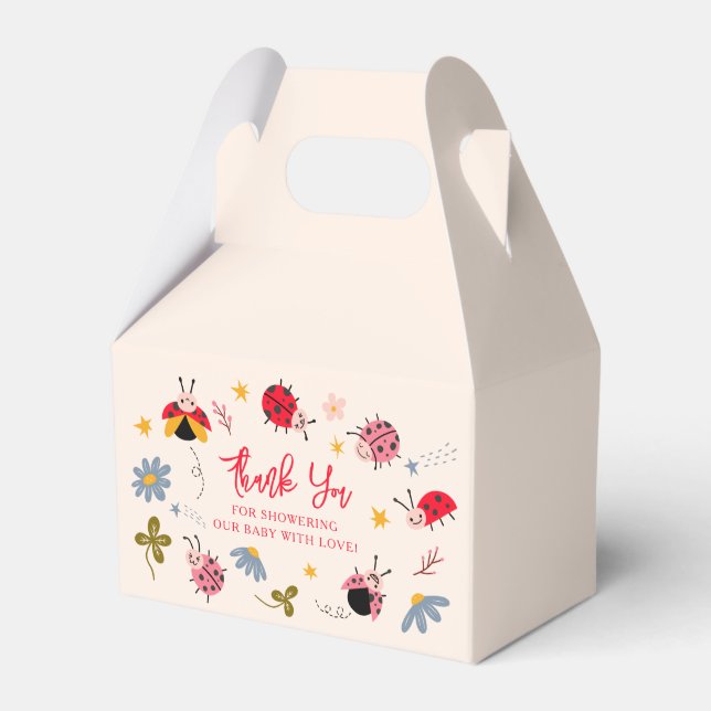 Caixinha De Lembrancinhas Chá de fraldas Inseto Ladybug Red (Frente)