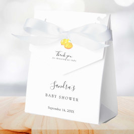 Caixinha De Lembrancinhas Chá de fraldas Limão Elegante Watercolor Moderna