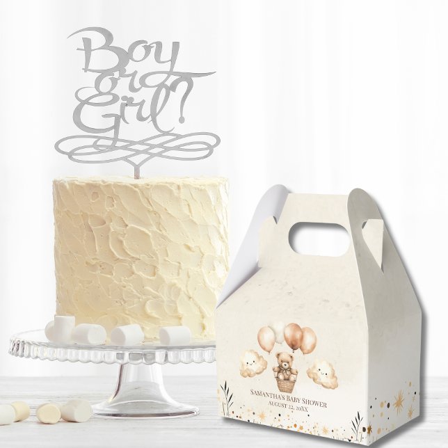 Caixinha De Lembrancinhas Chá de fraldas neutro do urso de corte (Criador carregado)