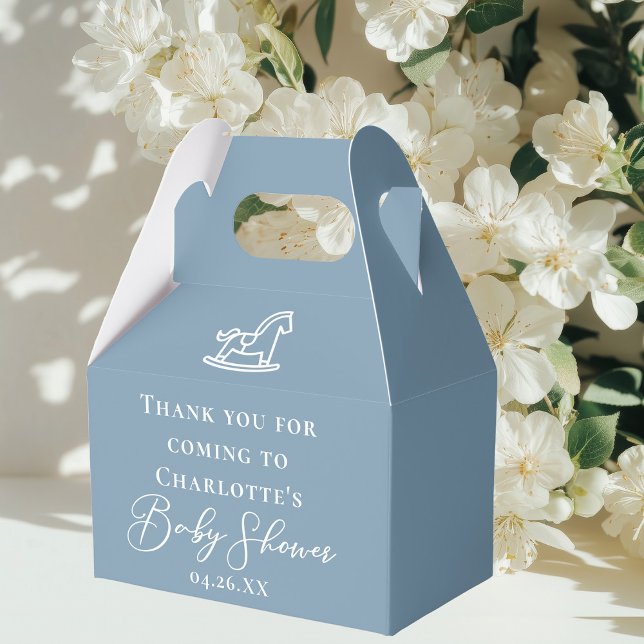 Caixinha De Lembrancinhas Chá de fraldas Personalizado Azul Doce Dusty (Criador carregado)