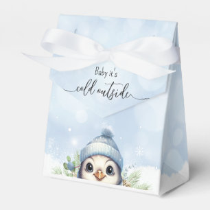 Caixinha De Lembrancinhas Chá de fraldas Pinguim Azul