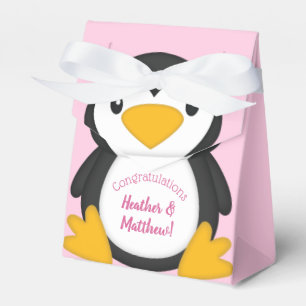 Caixinha De Lembrancinhas Chá de fraldas pinguim rosa