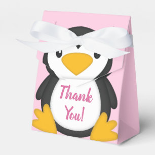Caixinha De Lembrancinhas Chá de fraldas pinguim rosa