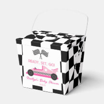 Chá de fraldas Pink Black Race Car Ready Set Go