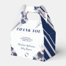 Chá de fraldas Rosa Floral Blue Baby-Q CHURRASCO P