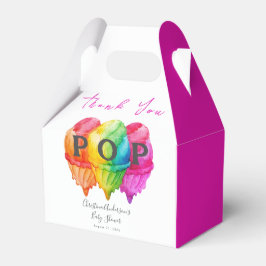 Caixinha De Lembrancinhas Chá de fraldas rosa gradiente do Sorvete pronto pa