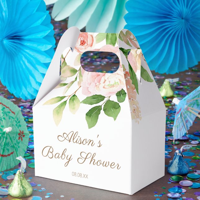 Caixinha De Lembrancinhas Chá de fraldas Rosa Rosa Rosa Elegante (Criador carregado)