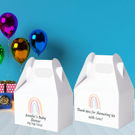 Caixinha De Lembrancinhas Chá de fraldas Rústico Elegante Arco-Íris Neutro e