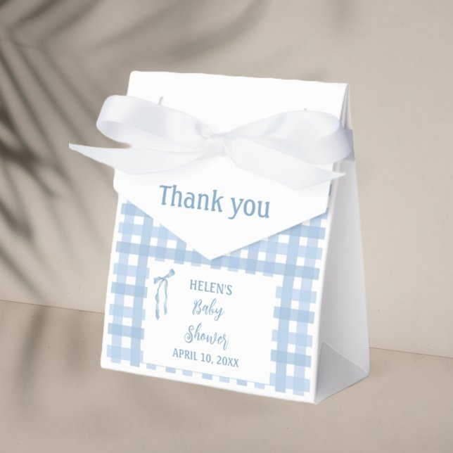 Caixinha De Lembrancinhas Chá de fraldas simples arco xadrez azul (Criador carregado)