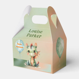 Caixinha De Lembrancinhas Chá de fraldas Verde Do Dragão Laranja Bonito Obri