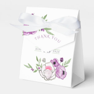 Caixinha De Lembrancinhas Chá de fraldas Violet e Sage Floral Obrigado