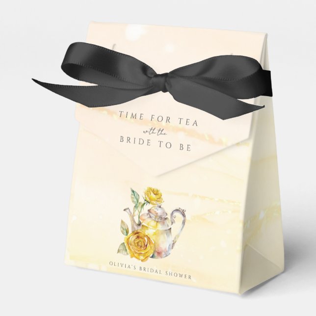 Caixinha De Lembrancinhas Chá de noiva com tema de chá de flores silvestres  (Frente)