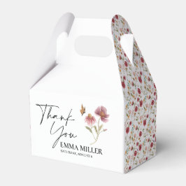 Caixinha De Lembrancinhas Chá de Noiva Flor Selvagem Obrigado