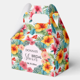 Caixinha De Lembrancinhas Chá de Noiva Floral Exótico Havaiano