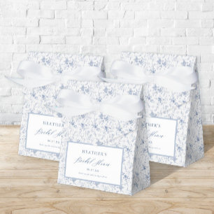 Caixinha De Lembrancinhas Chá de Noiva Floral Vintage Azul