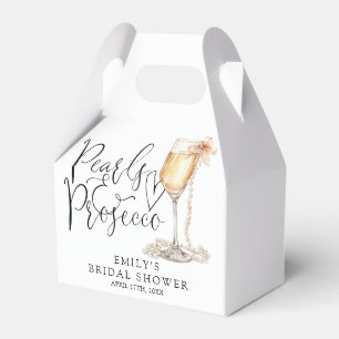 Caixinha De Lembrancinhas Chá de Noiva Pérolas e Prosecco