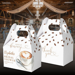 Caixinha De Lembrancinhas Chá de Noiva Tema Café Love Is Brewing