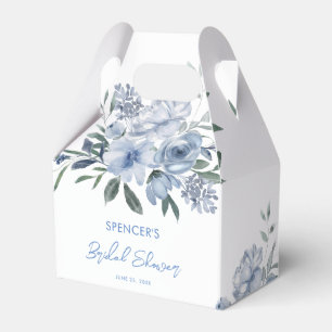 Caixinha De Lembrancinhas Chá de panela Azul com Dusty Floral de Aquarela