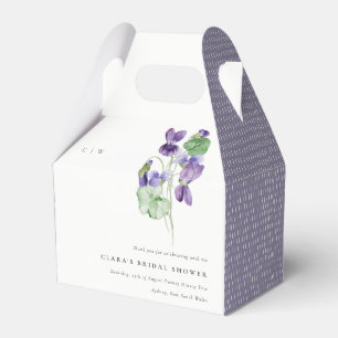 Caixinha De Lembrancinhas Chá de panela bonito Monograma Violet Floral Bunch