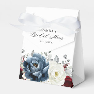 Caixinha De Lembrancinhas Chá de panela Branca de Ivory Boho de Azul-Chata