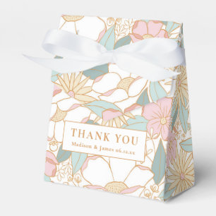 Caixinha De Lembrancinhas Chá de panela de Padrão Floral Pastel Boho