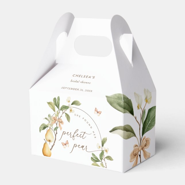 Caixinha De Lembrancinhas Chá de panela de Par Perfeito com Aquarela Floral (Frente)