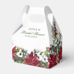 Caixinha De Lembrancinhas Chá de panela de Poinsettia Vermelha Elegante