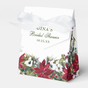Caixinha De Lembrancinhas Chá de panela de Poinsettia Vermelha Elegante