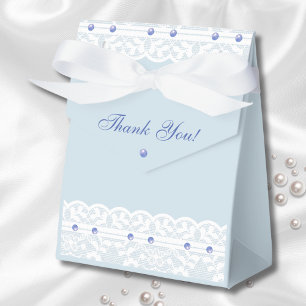 Caixinha De Lembrancinhas Chá de panela de rendas da vindima da regência azu