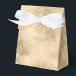 Caixinha De Lembrancinhas Chá de panela de rendas Douradas, cor-de-rosa Eleg<br><div class="desc">Elegante feminino rosa sexy e chá de panela floral de ouro</div>