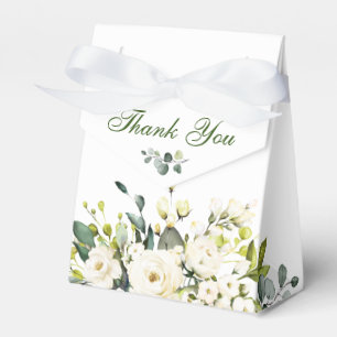 Caixinha De Lembrancinhas Chá de panela Elegante Eucalyptus White Roses