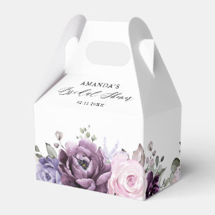 Caixinha De Lembrancinhas Chá de panela Floral de Blooms Roxos Dusty