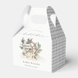 Caixinha De Lembrancinhas Chá de panela Floral de Folha de Âncora Náutica