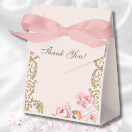 Caixinha De Lembrancinhas Chá de panela Foral Rosa Rococo Vintage Peony