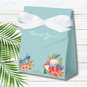 Caixinha De Lembrancinhas Chá de panela Tropical Floral Blue Beach