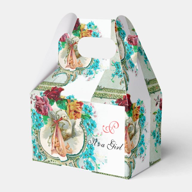 Caixinha De Lembrancinhas CHÁ MONOGRAMA DE GAROTA DO STORY BABY White (Frente)