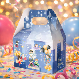 Caixinha De Lembrancinhas Chamando todos os super-heróis de aniversário de c