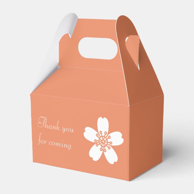 Caixinha De Lembrancinhas Charming Sakura in Coral Favor Box (Frente)